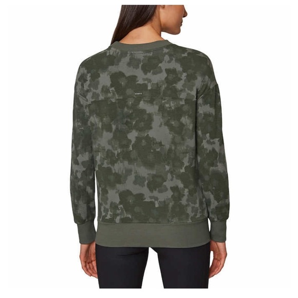 Mondetta Lightweight Active Top Sweatshirt Army Green Print Women’s XL - Picture 2 of 13